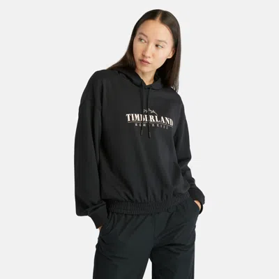 Shop Timberland Women's Season Linear Logo Hoodie In Black
