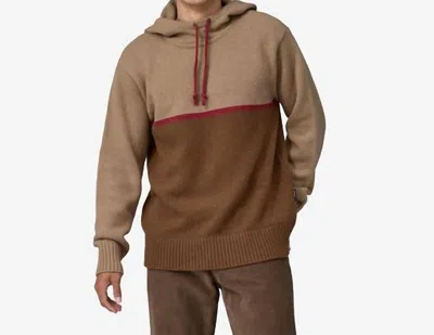 Shop Patagonia Recycled Wool-blend Sweater Hoody In Nest Brown