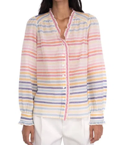Shop Banjanan Harlow Shirt In Candy Stripe In Pink