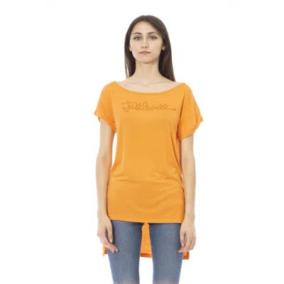 Shop Just Cavalli Cotton Tops & Women's T-shirt In Orange