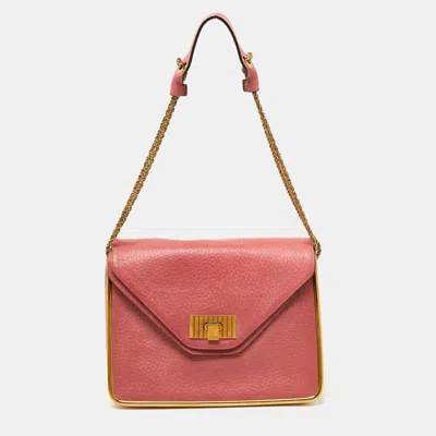 Shop Chloé Leather Medium Sally Shoulder Bag In Pink