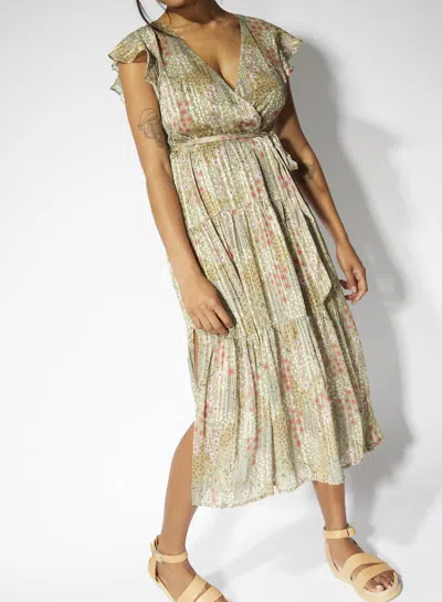 Minkpink Monet Midi Dress In Multi In Beige