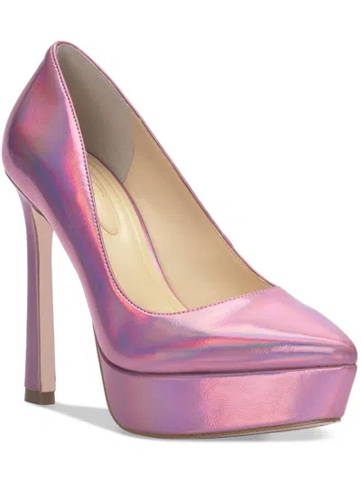 Shop Jessica Simpson Jariah Womens Iridescent Almond Toe Platform Heels In Purple