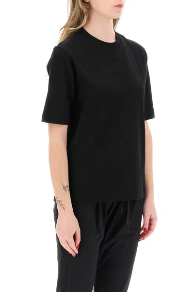 Shop Moncler Basic Embossed Logo T-shirt In Black