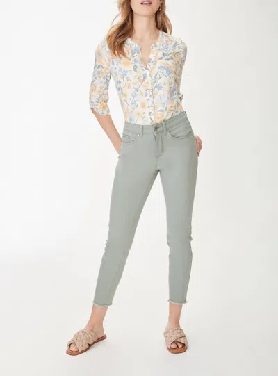 Shop Fdj Olivia Slim Ankle In Lily Pad In Grey