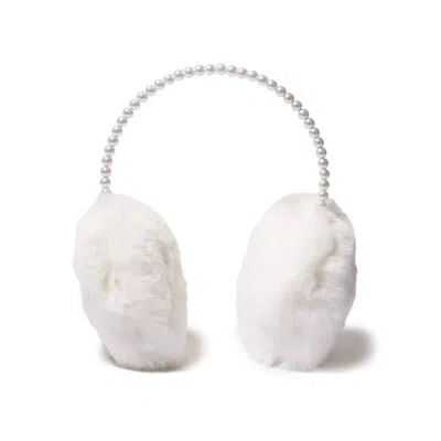 Shop Lele Sadoughi Faux Fur Pearl Earmuff In Ivory In White