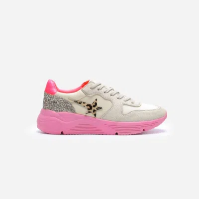 Shop Miim Women's Star Runner Sole Sneakers In White & Pink In Multi