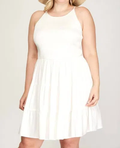 She + Sky Curvy Dress In White In White