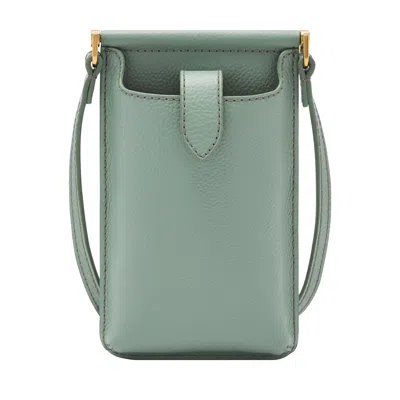 Shop Fossil Women's Kaia Litehide Leather Phone Bag In Green