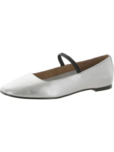 Shop Madewell Womens Leather Slip-on Mary Janes In Silver