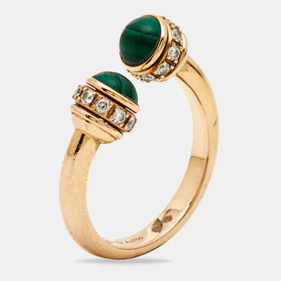 Shop Piaget Possession Malachite Diamonds 18k Rose Gold Ring
