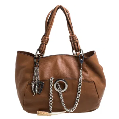 Shop Gianfranco Ferre Leather Shoulder Bag In Brown