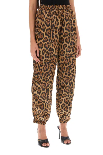 Shop Alexander Wang Leopard-print Technical Pants In Multi