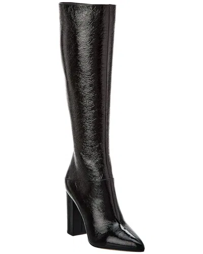 Shop Valentino 100 Leather Knee-high Boot In Black