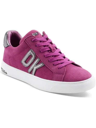Shop Dkny Abeni Womens Suede Lifestyle Casual And Fashion Sneakers In Purple