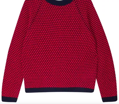 Shop Jumper1234 Honeycomb Crew Sweater In Navy/red