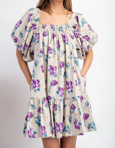Shop Eesome Violet Dress In Taupe In Multi