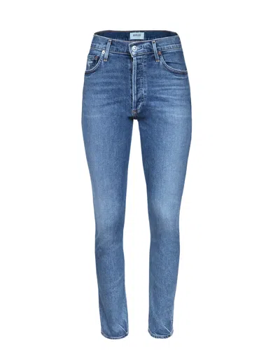 Shop Agolde Nico High Rise Slim Fit Jean In Betray In Blue