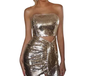 Shop Runaway The Gloria Mini Dress In Gold In Silver