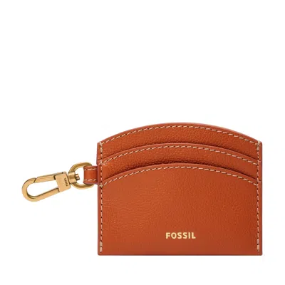 Shop Fossil Women's Sofia Leather Card Case In Orange