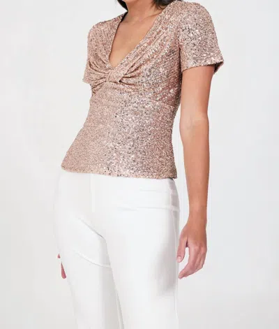 Shop Bailey44 Lynx Sequin Top In Gold In Beige