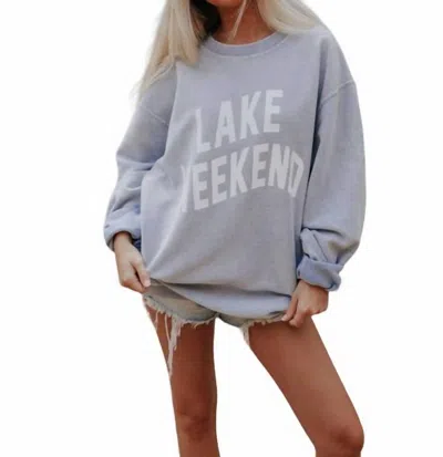 Shop Friday + Saturday Lake Weekend Sweatshirt In Baby Blue