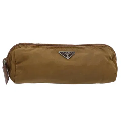 Shop Prada Synthetic Clutch Bag () In Beige