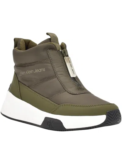 Shop Calvin Klein Jeans Est.1978 Merina Womens Cold Weather Ankle Winter & Snow Boots In Green