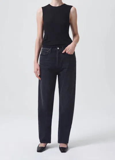 Shop Agolde 90's Mid Rise Straight Jean In Tar In Multi