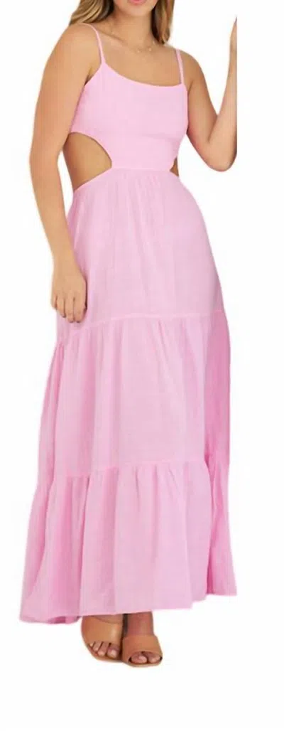 Blanco By Nature Daisy Cut Out Maxi Dress In Pink In Pink