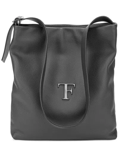 Shop Tiffany & Fred Paris Full-grain Leather Tote In Grey