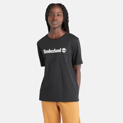 Shop Timberland Women's Logo T-shirt In Black