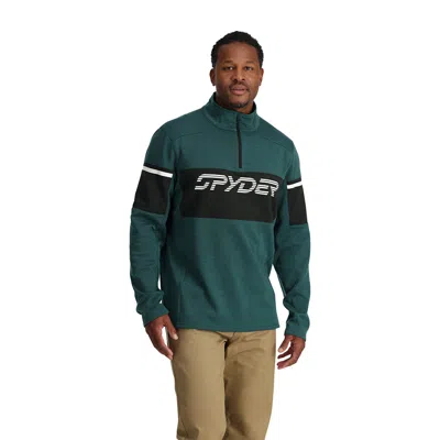 Shop Spyder Mens Speed Fleece Half Zip - Cypress Green In Multi