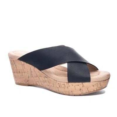 Shop Chinese Laundry Dream Day Casual Wedge In Black In Blue