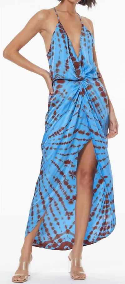 Shop Young Fabulous & Broke Siren Slip Dress In Rooibos Tigers Eye In Blue