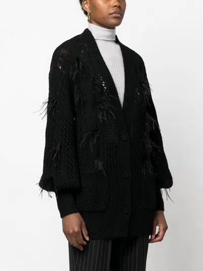 Shop Twinset Wool Alpaca Cardigan In Nero In Black