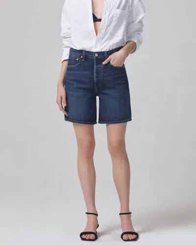 Shop Citizens Of Humanity Camilla Short In Schnaps In Blue