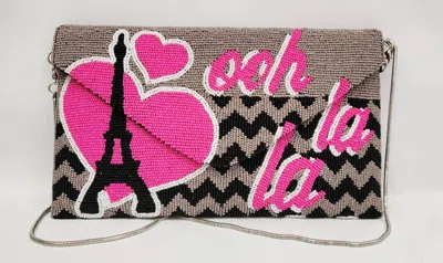 Ricki Designs Beaded A Ooh La La Pop Art Clutch In Multi In Multi