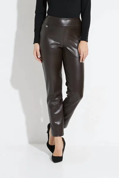 Shop Joseph Ribkoff Faux Leather Pants In Mocha In Black