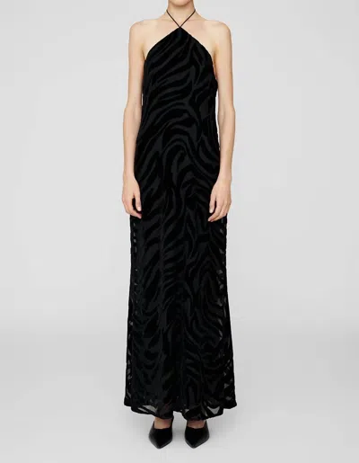 Shop Anine Bing Leanne Dress In Black Zebra Burnout