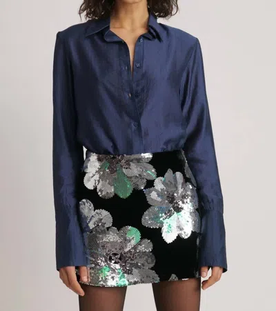 Shop Sabina Musayev Isolda Skirt In Multi Silver In Black