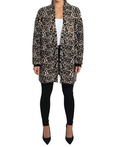 Shop Love Token Layla Leopard Cardigan In Beige In Grey