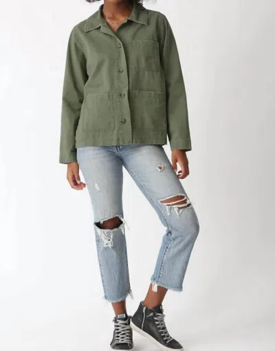 Shop Electric & Rose Navarro Twill Jacket In Yinyang Army In Green
