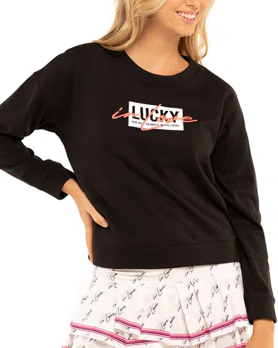 Shop Lucky In Love Pullover In Black