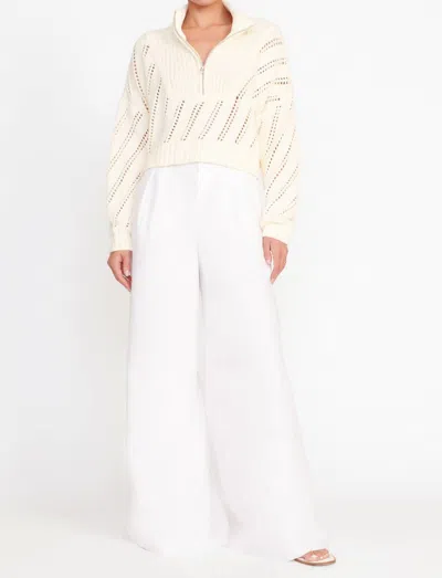 Shop Staud Cropped Hampton Sweater In Ivory In Multi