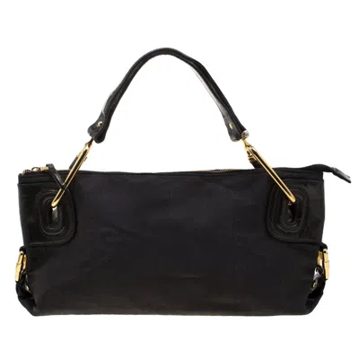 Shop Gianfranco Ferre Nylon And Leather Buckle Shoulder Bag In Black
