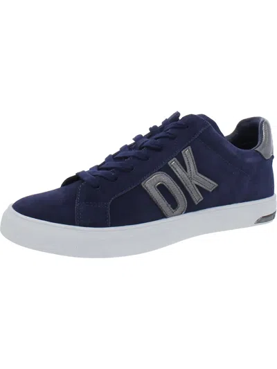 Shop Dkny Abeni Womens Suede Lifestyle Casual And Fashion Sneakers In Blue