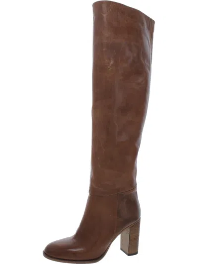 Shop Free People Dakota Womens Slouchy Pull-on Fit Knee-high Boots In Brown