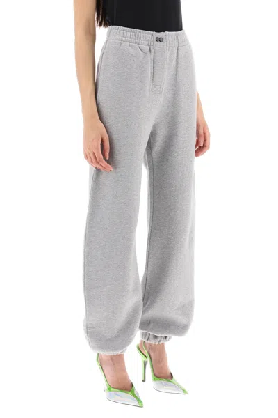 Shop Attico Melange Cotton Sweatpants In Grey