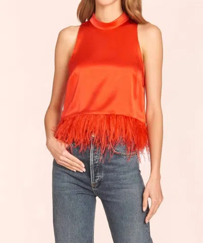 Shop Amanda Uprichard Delfina Top In Poppy In Orange